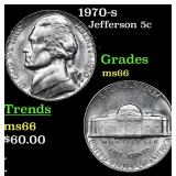 1970-s Jefferson Nickel 5c Grades GEM+ Unc