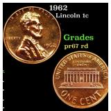 Proof 1962 Lincoln Cent 1c Grades Gem++ Proof Red