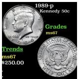 1989-p Kennedy Half Dollar 50c Grades GEM++ Unc