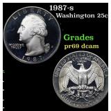Proof 1987-s Washington Quarter 25c Grades GEM++ P