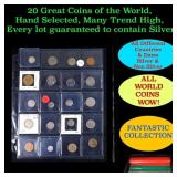 20 Great Coins of the World, hand selected, many t