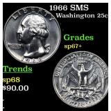 1966 SMS Washington Quarter 25c Grades sp67