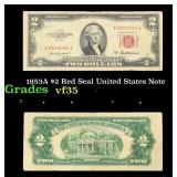 1953A $2 Red Seal United States Note Grades vf++