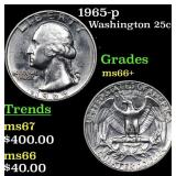 1965-p Washington Quarter 25c Grades GEM++ Unc