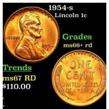 1954-s Lincoln Cent 1c Grades GEM++ RD