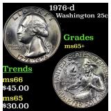1976-d Washington Quarter 25c Grades GEM+ Unc