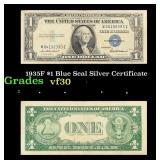 1935F $1 Blue Seal Silver Certificate Grades vf++