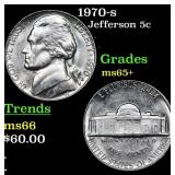1970-s Jefferson Nickel 5c Grades GEM+ Unc
