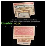 Lot of 5 Japanese WWII Invasion Money "JIM" Notes,
