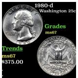 1980-d Washington Quarter 25c Grades GEM++ Unc