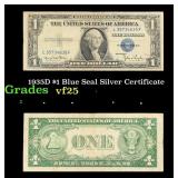 1935D $1 Blue Seal Silver Certificate Grades vf+