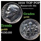 Proof 1958 Roosevelt Dime TOP POP! 10c Graded pr69