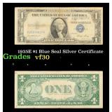 1935E $1 Blue Seal Silver Certificate Grades vf++