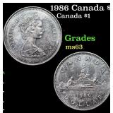 1986 Canada $1 Canada Dollar 1 Grades Select Unc