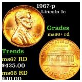 1967-p Lincoln Cent 1c Grades GEM++ RD