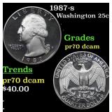 Proof 1987-s Washington Quarter 25c Grades GEM++ P