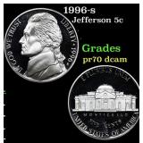 Proof 1996-s Jefferson Nickel 5c Grades GEM++ Proo