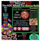 1-10 FREE BU RED Penny rolls with win of this 1961