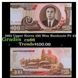1992 Upper Korea 100 Won Banknote P# 43a Grades Ge