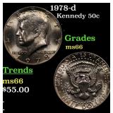 1978-d Kennedy Half Dollar 50c Grades GEM+ Unc