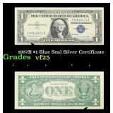 1957B $1 Blue Seal Silver Certificate Grades vf+