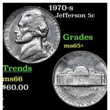 1970-s Jefferson Nickel 5c Grades GEM+ Unc