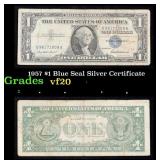 1957 $1 Blue Seal Silver Certificate Grades vf, ve