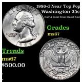1986-d Washington Quarter Near Top Pop! 25c Graded