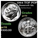 Proof 1964 Roosevelt Dime TOP POP! 10c Graded pr70