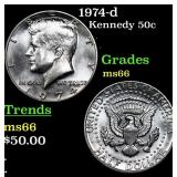 1974-d Kennedy Half Dollar 50c Grades GEM+ Unc