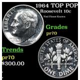 Proof 1964 Roosevelt Dime TOP POP! 10c Graded pr70