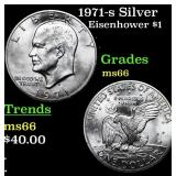 1971-s Silver Eisenhower Dollar 1 Grades GEM+ Unc
