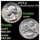 1976-p Washington Quarter 25c Grades GEM++ Unc