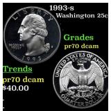 Proof 1993-s Washington Quarter 25c Grades GEM++ P