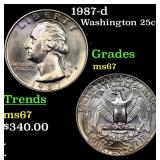 1987-d Washington Quarter 25c Grades GEM++ Unc