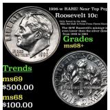 1996-w Roosevelt Dime RARE! Near Top Pop! 10c Grad