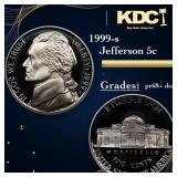 Proof 1999-s Jefferson Nickel 5c Grades GEM++ Proo