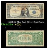 1957B $1 Blue Seal Silver Certificate Grades vf++
