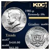 1981-p Kennedy Half Dollar 50c Grades GEM++ Unc