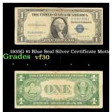 1935G $1 Blue Seal Silver Certificate Grades vf++