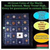 20 Great Coins of the World, hand selected, many t
