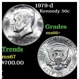 1979-d Kennedy Half Dollar 50c Grades GEM++ Unc