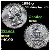 1994-p Washington Quarter 25c Grades GEM+ Unc