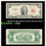 1953B $2 Red Seal United States Note Grades vf++