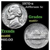1970-s Jefferson Nickel 5c Grades GEM+ Unc