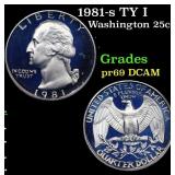 Proof 1981-s TY I Washington Quarter 25c Grades GE