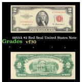 1953A $2 Red Seal United States Note Grades vf++