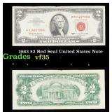 1963 $2 Red Seal United States Note Grades vf++