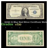 1935G $1 Blue Seal Silver Certificate Grades vf++
