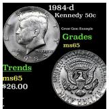 1984-d Kennedy Half Dollar 50c Grades GEM Unc